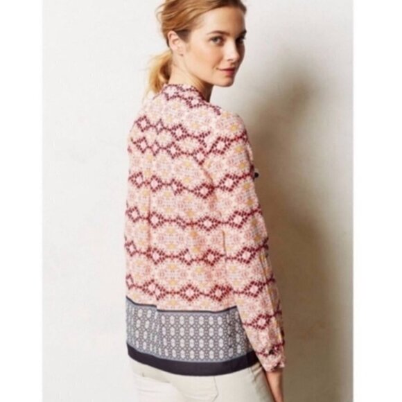 ANTHROPLOGIE HD IN PARS KAVERI HENLEY BLOUSE - EUC - SIZE 0/P (See Measu… - Picture 5 of 11